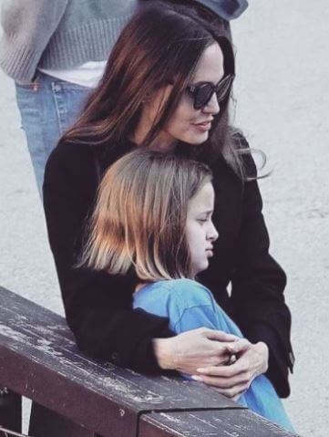 Vivienne Jolie-Pitt with her mother Angelina Jolie.
